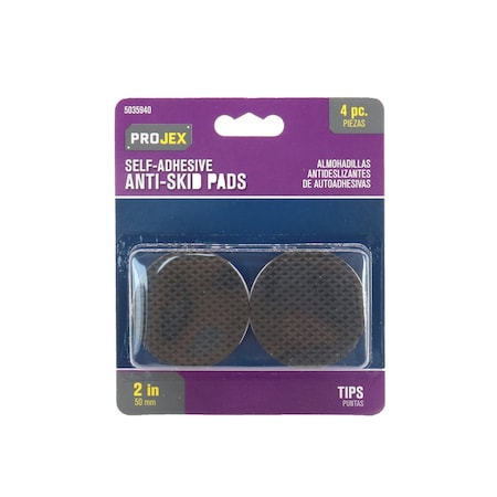Projex Projex Rubber Self Adhesive Non-Skid Pad Black Round 2 in. W 4 pk P0042